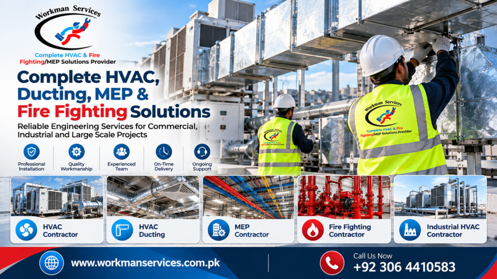 HVAC Contractor Lahore HVAC Ducting Lahor MEP Contractor Lahore Fire Fighting Contractor Lahore Industrial HVAC Contractor Pakistan